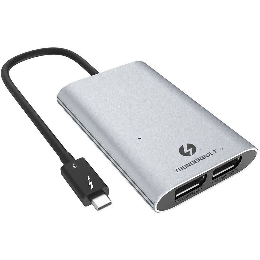 4XEM Type-C Thunderbolt to Dual DisplayPort Display Adapter - 1 Pack - 1 x USB Type C Thunderbolt 3 Male - 2 x DisplayPort DisplayPort 1.2 Digital Audio/Video Female - 4096 x 2160 Supported - Gray - 4XUTD02D - eCommerce Business Prime