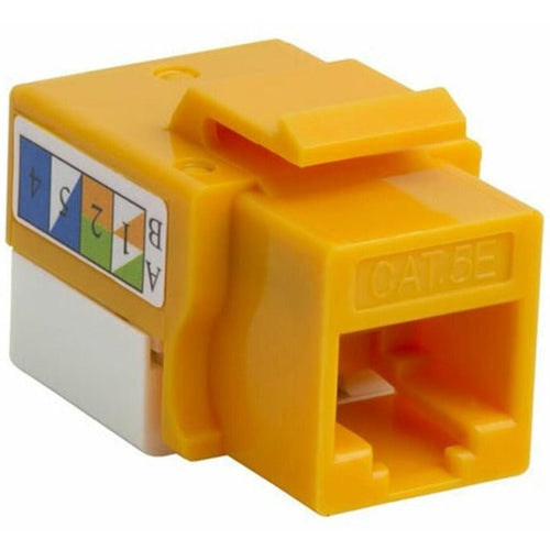 4XEM 10 pack Cat5e RJ45 Keystone Jack UTP 110-Type (Yellow) - 10 Pack - 1 x RJ-45 Network Female - Yellow - 4XKJC5EYL10PK - eCommerce Business Prime