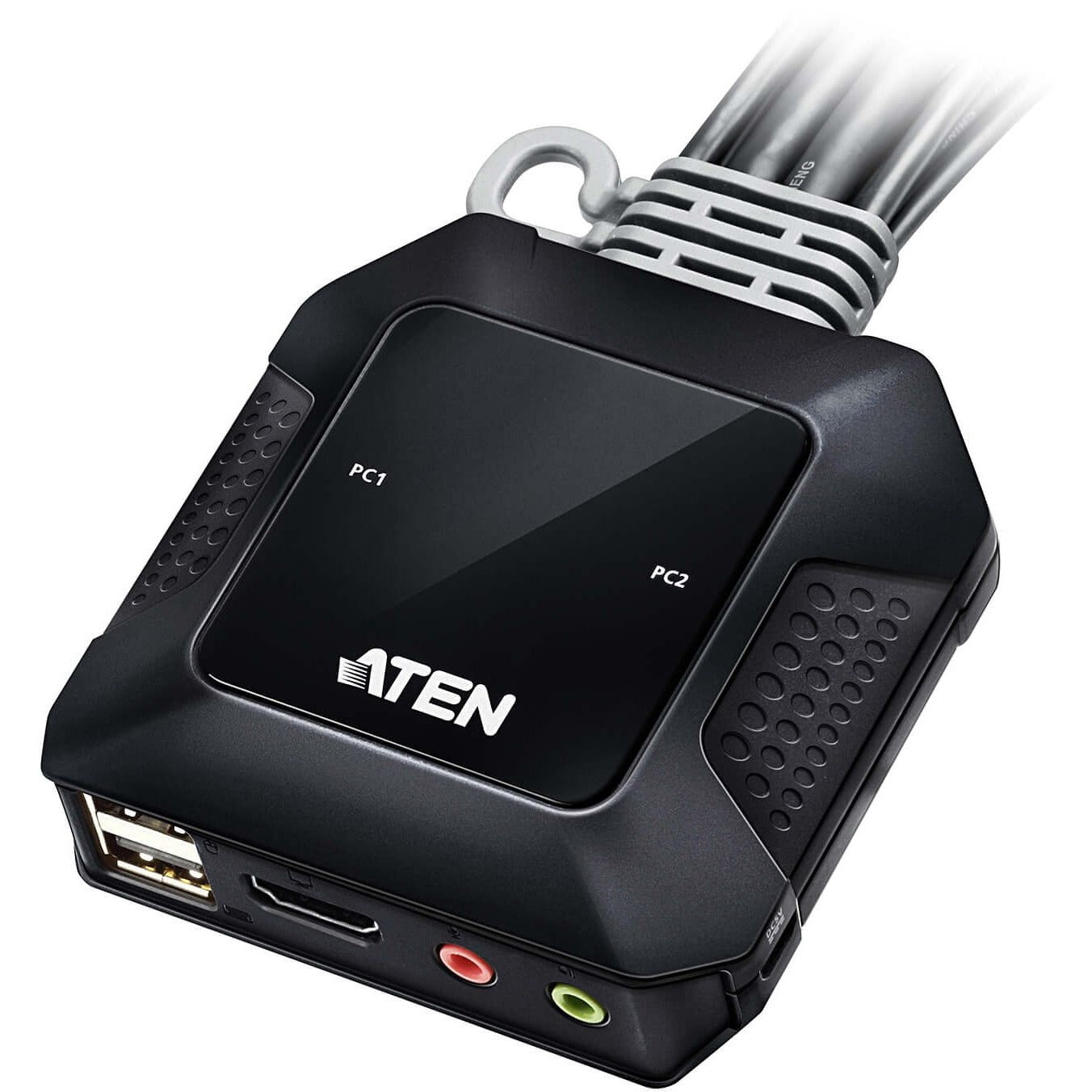 ATEN 2-Port USB 4K DCI HDMI Cable KVM Switch with Remote Port Selector - 2 Computer(s) - 4096 x 2160 - 5 x USB - 3 x HDMI - CS22H - eCommerce Business Prime