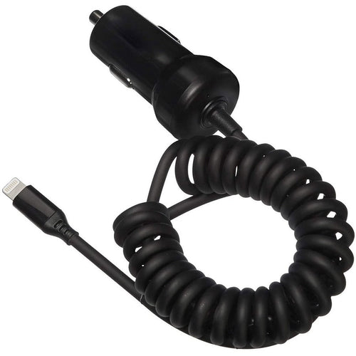 4XEM 8 Pin Lightning Car Charger (Black) for iPod/iPhone/iPad - 1 Pack - 10 W - 12 V DC Input - 5 V DC/2.10 A Output - Black - 4X8PINCHRGBK - eCommerce Business Prime