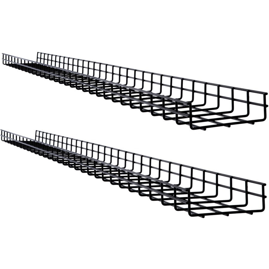Tripp Lite Wire Mesh Cable Tray - 150 x 50 x 1500 mm (6 in. x 2 in. x 5 ft.), 2-Pack - Cable Tray - Black Powder Coat - 2 Pack - Steel - SRWB6210X2STR - eCommerce Business Prime