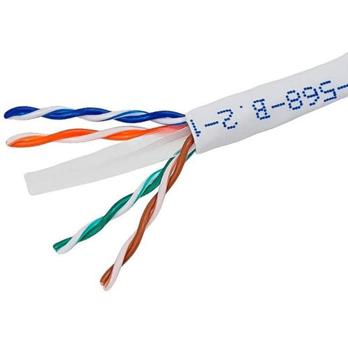 4XEM 1000 ft Roll White Cat6 Stranded CM-Rated For In-Wall Use - 1000 ft Category 6 Network Cable for Network Device, Home Theater System, Desktop Computer, Patch Panel - First End: Bare Wire - Second...  - 4XCAT6STRANDW - eCommerce Business Prime