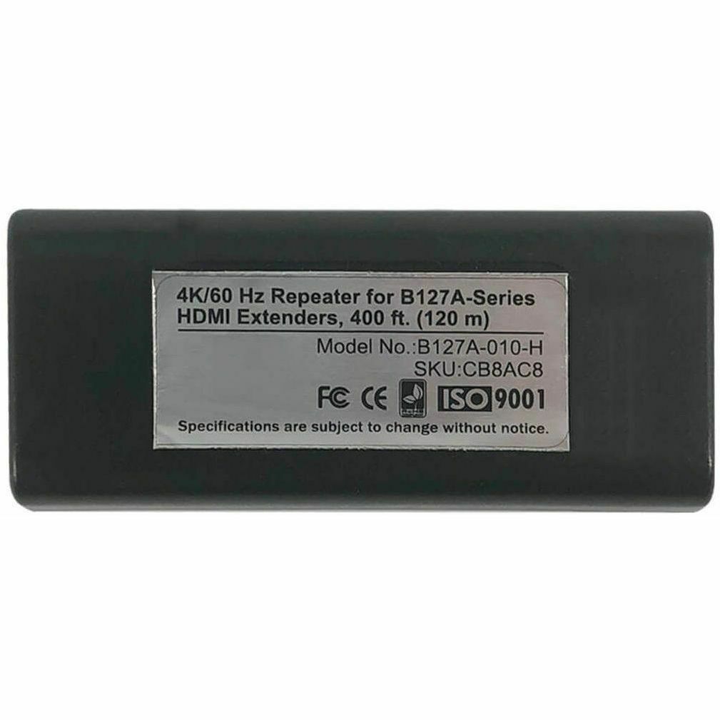Tripp Lite Over Cat6 Repeater for B127A Extenders 4K60Hz HDR 4:4:4 PoC TAA - 3840 × 2160 - 400 ft Maximum Operating Distance - Network (RJ-45) - Plastic - TAA Compliant - B127A-010-H - eCommerce Business Prime