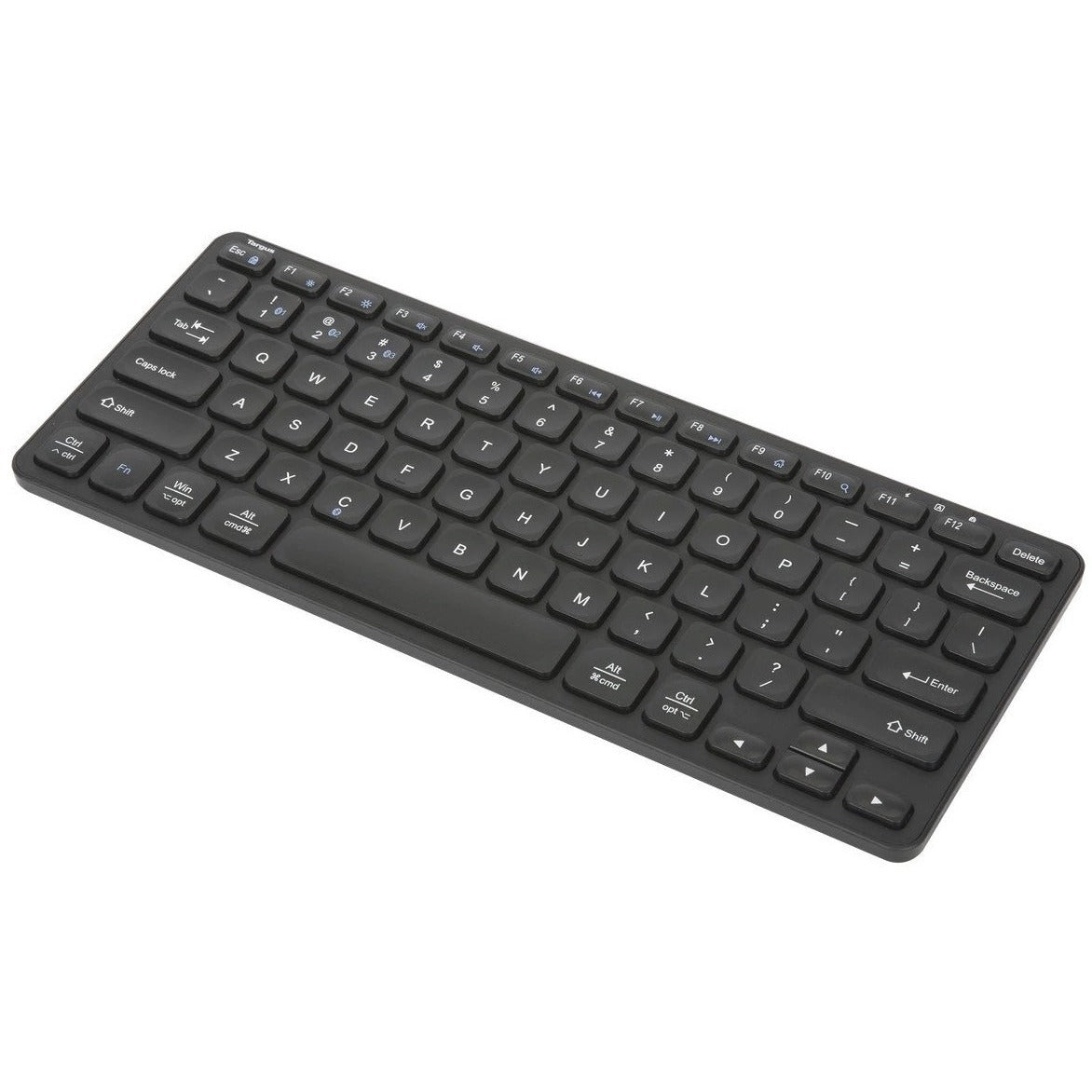Targus Compact Multi-Device Bluetooth Antimicrobial Keyboard - Wireless Connectivity - Bluetooth - Tablet, Smartphone, Notebook - PC, Mac - AAA Battery Size Supported - Black - AKB862US - eCommerce Business Prime