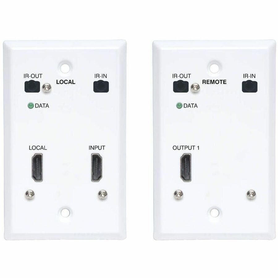 Tripp Lite HDMI Over Cat6 Extender Kit Wallplate Transmitter Receiver 4K - 1 Input Device - 1 Output Device - 230 ft Range - 2 x Network (RJ-45) - 1 x HDMI In - 1 x HDMI Out - 4K UHD - 3840 x 2160 - T...  - B127A-1A1-FHFH - eCommerce Business Prime