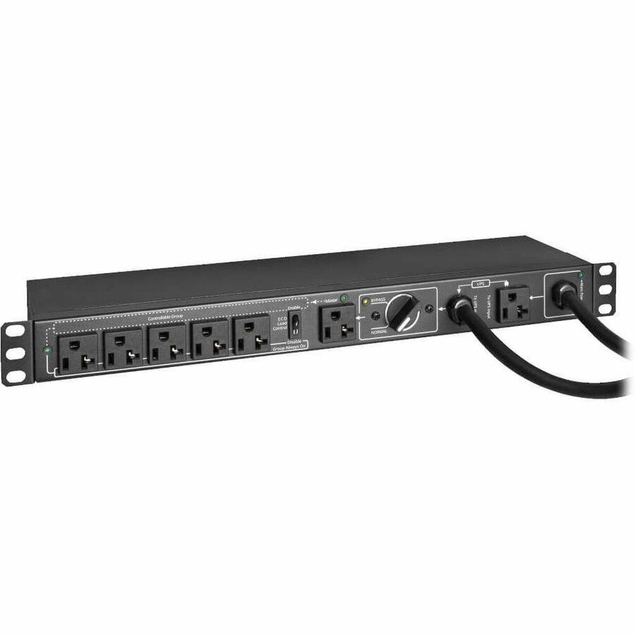 Tripp Lite PDU Hot Swap with Manual Bypass 15A 6 5-20R 2 5-20P Inputs 1URM - Manual Bypass - NEMA 5-20P - 6 x NEMA 5-20R - 120 V AC - 1U - Horizontal - Wall-mountable, Rack-mountable - Hot-swappable - PDUB201U - eCommerce Business Prime