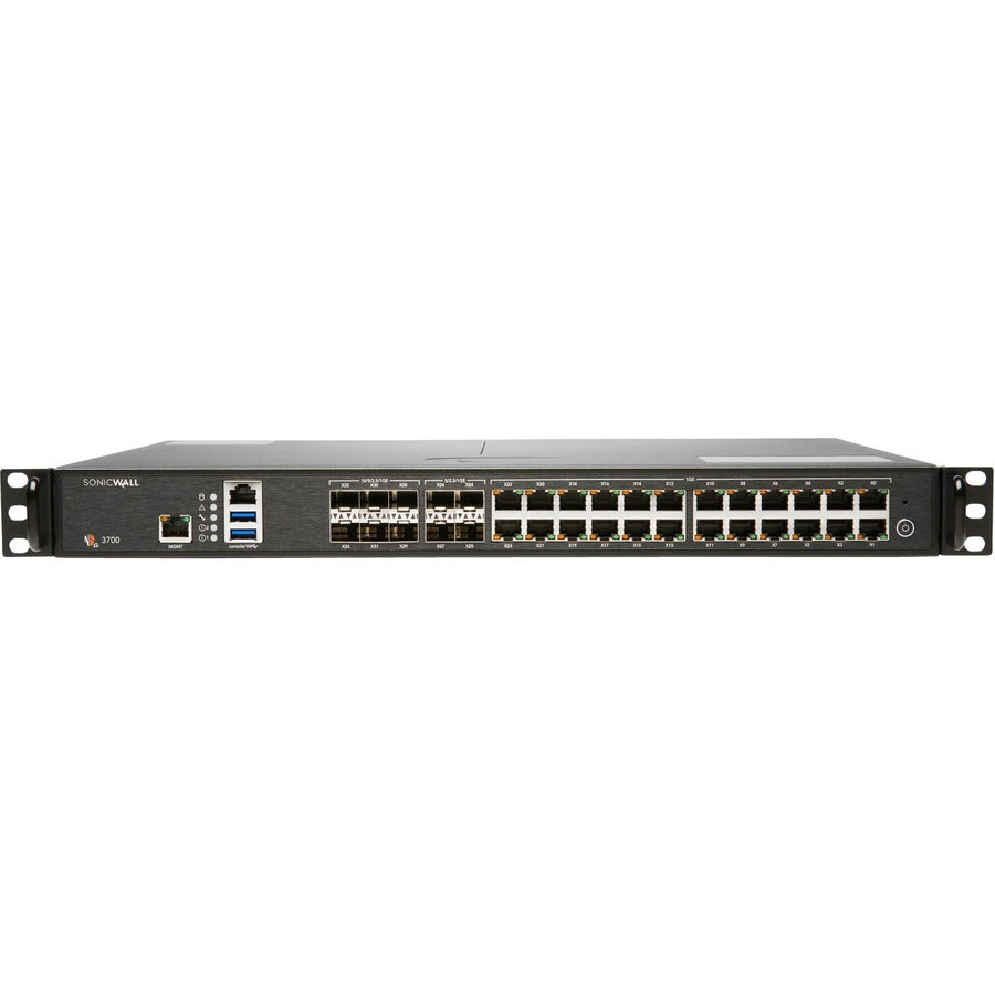 SonicWall NSA 3700 Network Security/Firewall Appliance - 24 Port - 10/100/1000Base-T, 10GBase-X - 10 Gigabit Ethernet - DES, 3DES, MD5, SHA-1, AES (128-bit), AES (192-bit), AES (256-bit) - 24 x RJ-45 ...  - 02-SSC-8203 - eCommerce Business Prime