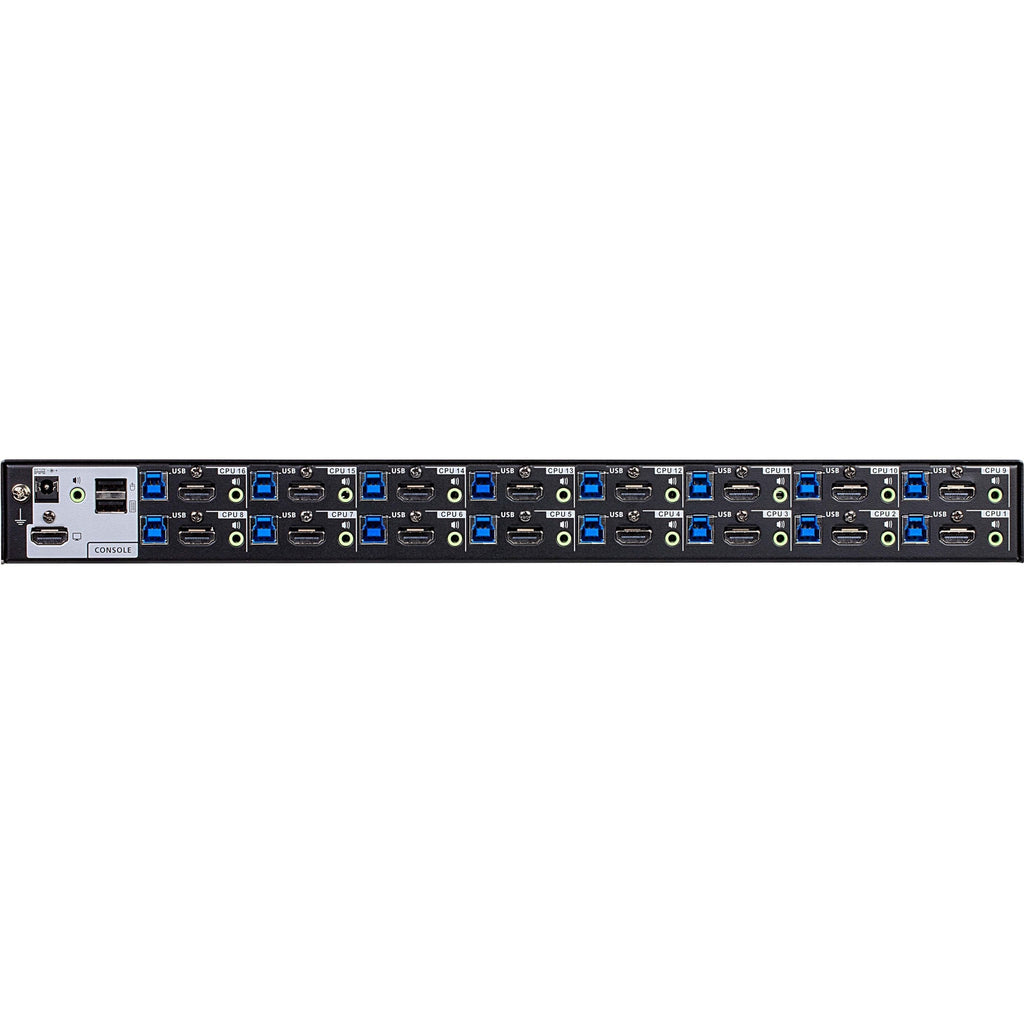 ATEN CS18216 16-Port USB 3.0 4K HDMI KVM Switch with Rack Mounting Kit - 16 Computer(s) - 1 Local User(s) - 4096 x 2160 - 20 x USB - 17 x HDMI - Desktop, Rack-mountable - CS18216 - eCommerce Business Prime