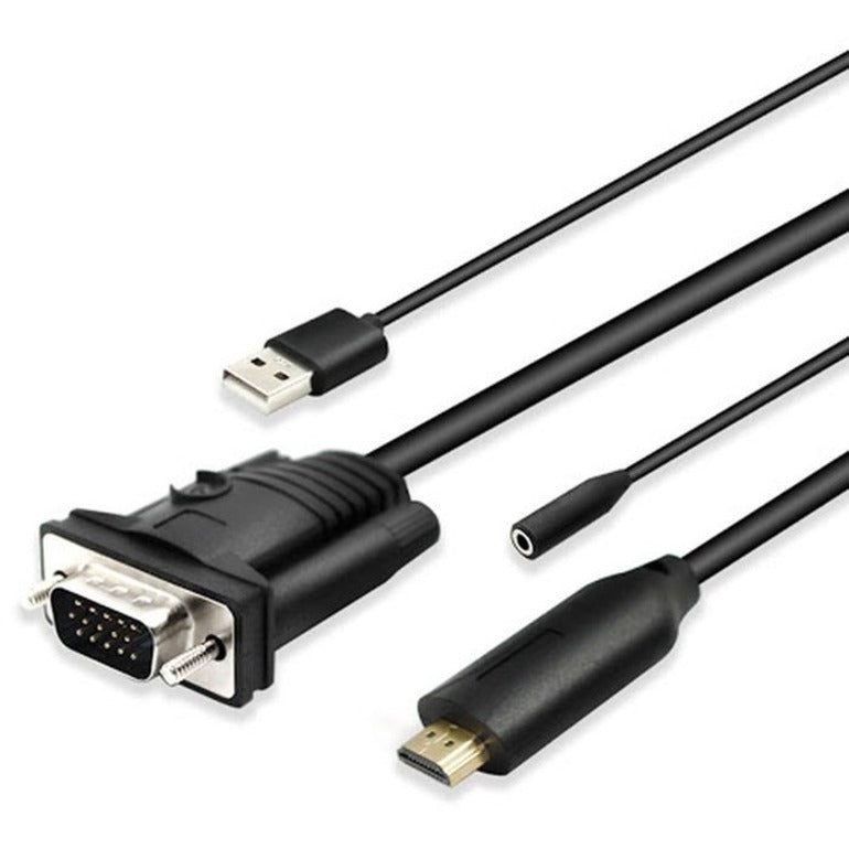 4XEM 6ft HDMI to VGA Adapter with 3.5mm Audio Jack and USB Power - 6 ft HDMI/USB/VGA/mini-phone Video Cable for Video Device, Monitor, Home Theater System, TV - First End: 1 x HDMI Digital Audio/Video...  - 4XVGAHDMIUAP6 - eCommerce Business Prime