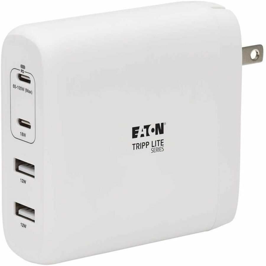 Tripp Lite USB C Wall Charger 4Port Compact Gan Technology 100W PD3.0 White - 120 V AC, 230 V AC Input - 5 V DC/5 A, 9 V DC, 15 V DC, 20 V DC Output - White - U280-W04-100C2G - eCommerce Business Prime