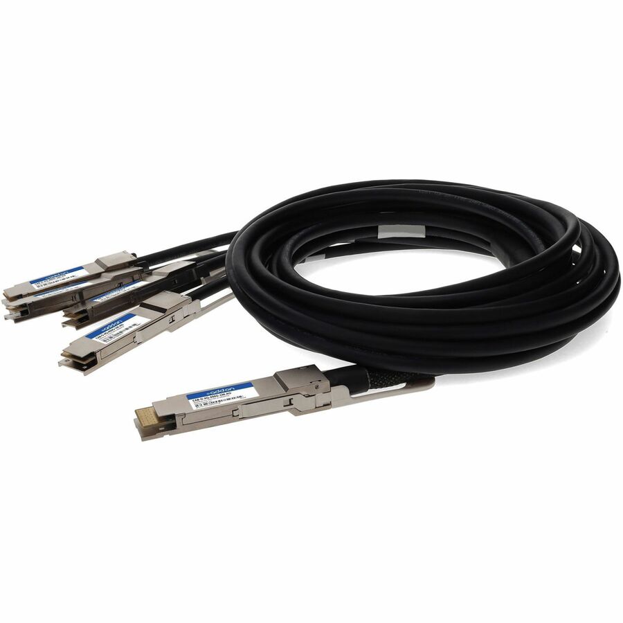 AddOn Twinaxial Network Cable - 3.28 ft Twinaxial Network Cable for Network Device, Switch, Server, Router, Transceiver - First End: 1 x QSFP-DD Network - Male - Second End: 4 x QSFP56 Network - Male ...  - CAB-D-4Q-400G-1M-AO - eCommerce Business Prime