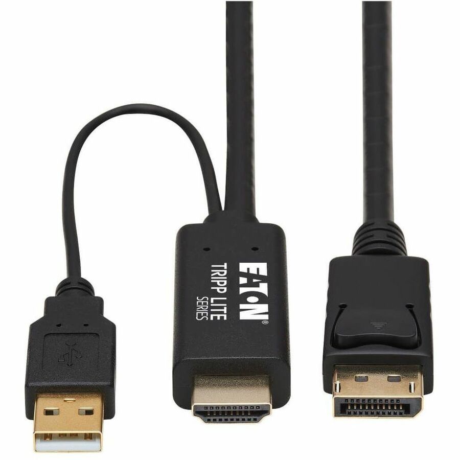 Tripp Lite HDMI to DisplayPort Active Adapter Cable (M/M) - 4K, USB Power, Black, 2 m (6.6 ft.) - 6.56 ft DisplayPort/HDMI/USB A/V Cable for Audio/Video Device, Digital Signage Player, Home Theater Sy...  - P567-02M - eCommerce Business Prime