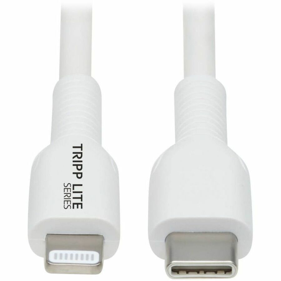 Tripp Lite USB-C to Lightning Sync/Charge Cable (M/M), MFi Certified, White, 1 m (3.3 ft.) - 3.28 ft Lightning/USB-C Data Transfer Cable for iPhone, iPad, iPod, MacBook, Chromebook, Wall Charger, Car ...  - M102-01M-WH - eCommerce Business Prime