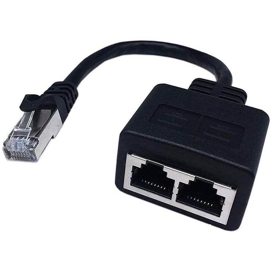 4XEM 2-to-1 RJ45 Splitter Cable Adapter - F/M- CAT6 - Network (RJ-45) - PVC - 4XCAT6SPLITTER - eCommerce Business Prime