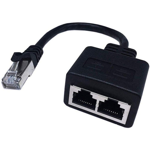 4XEM 2-to-1 RJ45 Splitter Cable Adapter - F/M- CAT6 - Network (RJ-45) - PVC - 4XCAT6SPLITTER - eCommerce Business Prime