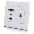 C2G 1 HDMI+VGA Wall Plate TX - 2 Input Device - 230 ft Range - 1 x Network (RJ-45) - 1 x HDMI In - 1 x VGA In - 4K UHD - Twisted Pair - Category 6a - Wall Plate - C2G30017 - eCommerce Business Prime