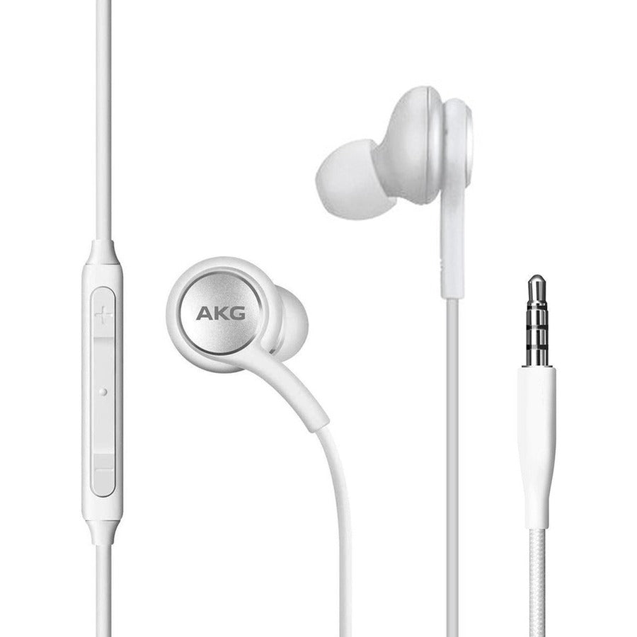 4XEM 3.5mm AKG Earphones with Mic and Volume Control (White) - Mini-phone (3.5mm) - Wired - Earbud - In-ear - White - 4XSAMEARAKGW - eCommerce Business Prime