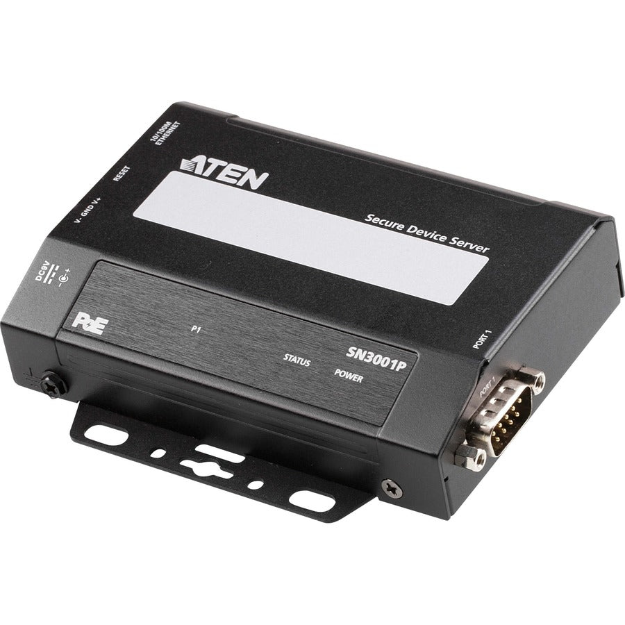 ATEN SN3001P 1-Port RS-232 Secure Device Server with PoE - Twisted Pair - 1 x Network (RJ-45) - 1 x Serial Port - PoE Ports - 10/100Base-TX - Fast Ethernet - Desktop, Wall Mountable, DIN Rail Mountabl...  - SN3001P - eCommerce Business Prime