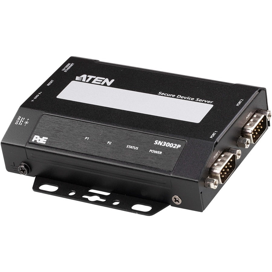 ATEN SN3002P 2-Port RS-232 Secure Device Server with PoE - Twisted Pair - 1 x Network (RJ-45) - 2 x Serial Port - PoE Ports - 10/100Base-TX - Fast Ethernet - Desktop, Wall Mountable, DIN Rail Mountabl...  - SN3002P - eCommerce Business Prime