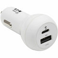 Tripp Lite USB Car Charger Dual-Port USB C 18W, USB-A 12W w/ Lightning Cable - 12 V DC Input - 5 V DC/3 A Output - White - U280-C02-30W-K - eCommerce Business Prime