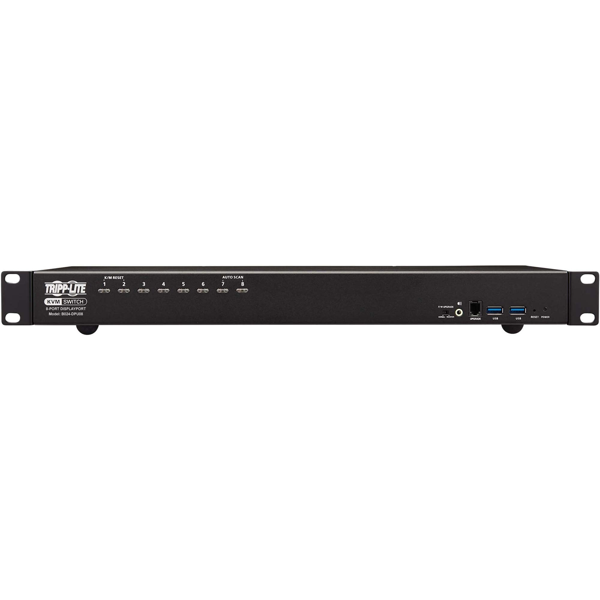 Tripp Lite DisplayPort / USB KVM Switch 8-Port Audio/Video 4K 60Hz 1URM - 8 Computer(s) - 4096 x 2160 - 50 Hz, 60 Hz - 10 x USB - Rack-mountable, Desktop - 8 x DisplayPort - 1U - B024-DPU08 - eCommerce Business Prime