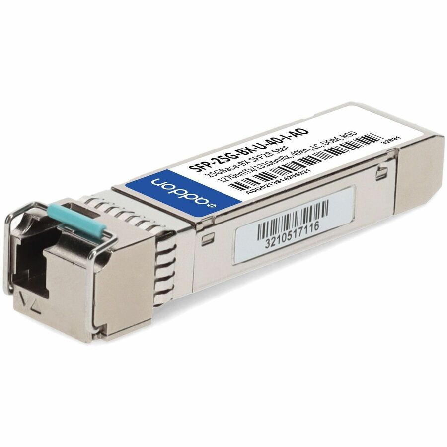 AddOn Cisco SFP28 Module - For Data Networking, Optical Network - 1 x LC 25GBase-BX Network - Optical Fiber - 9/125 &micro;m - Single-mode - 25 Gigabit Ethernet - 25GBase-BX - Hot-swappable - TAA Comp...  - SFP-25G-BX-U-40-I-AO - eCommerce Business Prime