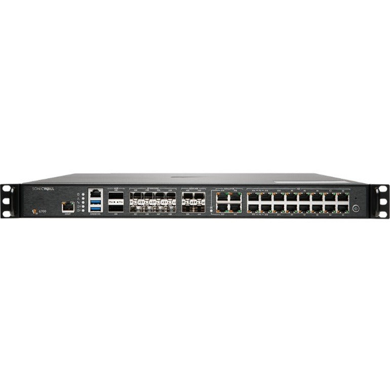 SonicWall NSa 6700 High Availability Firewall - 16 Port - 10/100/1000Base-T, 10GBase-X, 40GBase-X - 40 Gigabit Ethernet - AES (192-bit), DES, MD5, AES (256-bit), 3DES, AES (128-bit), SHA-1 - 6000 VPN ...  - 02-SSC-8988 - eCommerce Business Prime