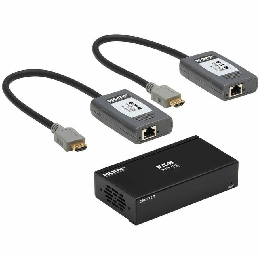 Tripp Lite HDMI Over Cat6 Extender Kit Splitter/2x Pigtail Receivers 4K PoC - 1 Input Device - 4 Output Device - 230 ft Range - 4 x Network (RJ-45) - 1 x HDMI In - 2 x HDMI Out - 4K UHD - 3840 x 2160 ...  - B127A-002-BHPH2