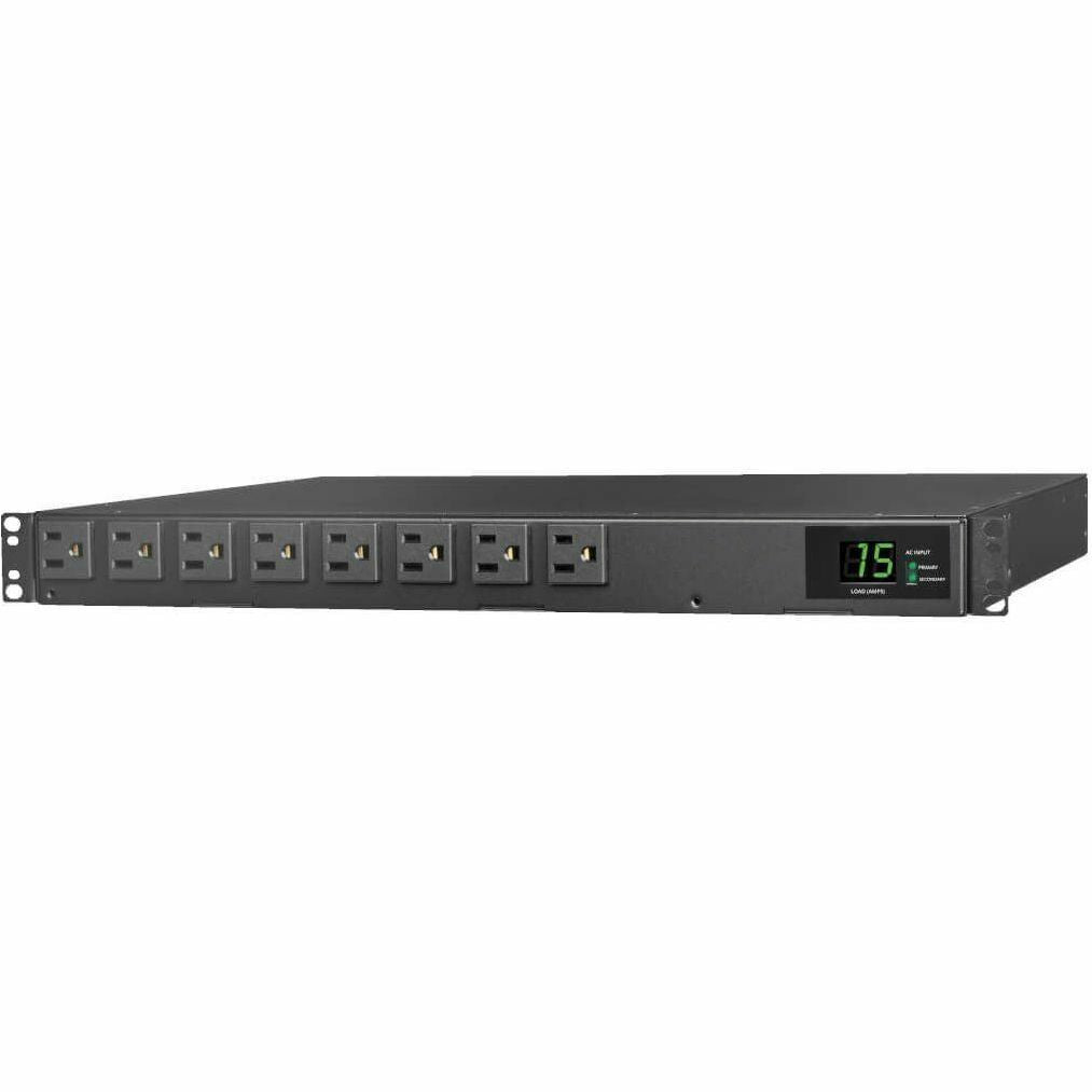 Tripp Lite PDU ATS / Metered 120V 1.44kW 15A 8 5-15R Dual 5-15P 12ft Cords - Metered Auto Transfer Switch - NEMA 5-15P - 8 x NEMA 5-15R - 120 V AC - 1U - Horizontal - Rack-mountable, Wall-mountable - ...  - PDUMH15ATS - eCommerce Business Prime