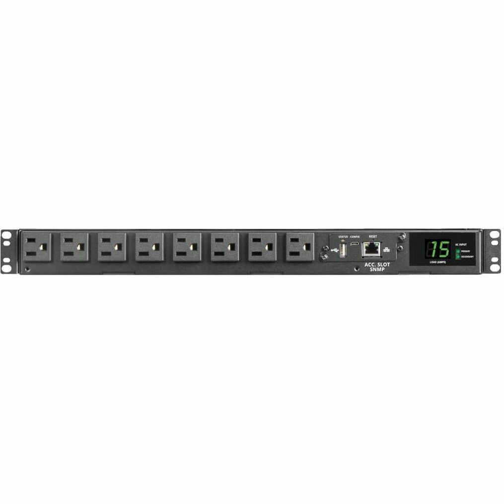 Tripp Lite PDU ATS/Monitored 120V 1.44kW 15A 8 5-15R Dual 5-15P 12ft Cords - Metered Auto Transfer Switch - NEMA 5-15P - 8 x NEMA 5-15R - 120 V AC - 1U - Horizontal - Rack-mountable, Wall-mountable - ...  - PDUMNH15AT1 - eCommerce Business Prime
