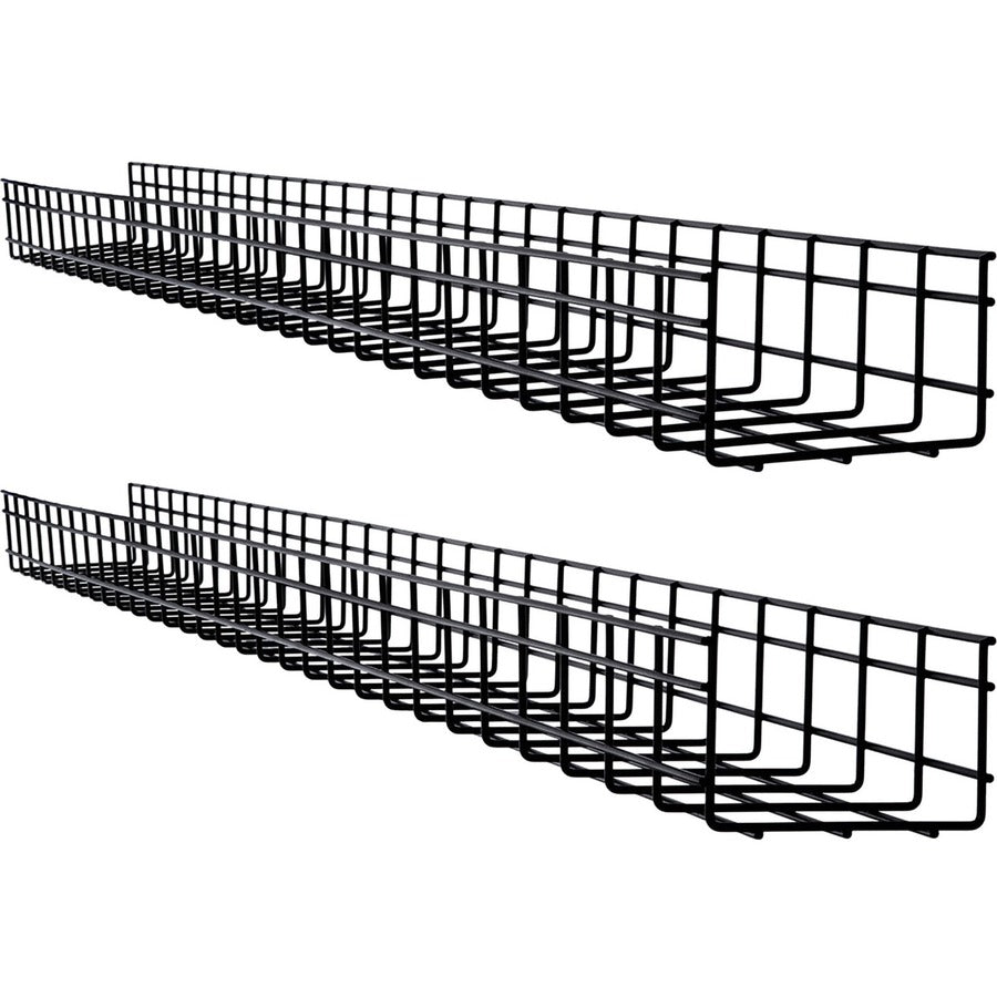 Tripp Lite Wire Mesh Cable Tray - 150 x 100 x 1500 mm (6 in. x 4 in. x 5 ft.) 2-Pack - Cable Tray - Black - 2 Pack - Steel - SRWB6410X2STR - eCommerce Business Prime