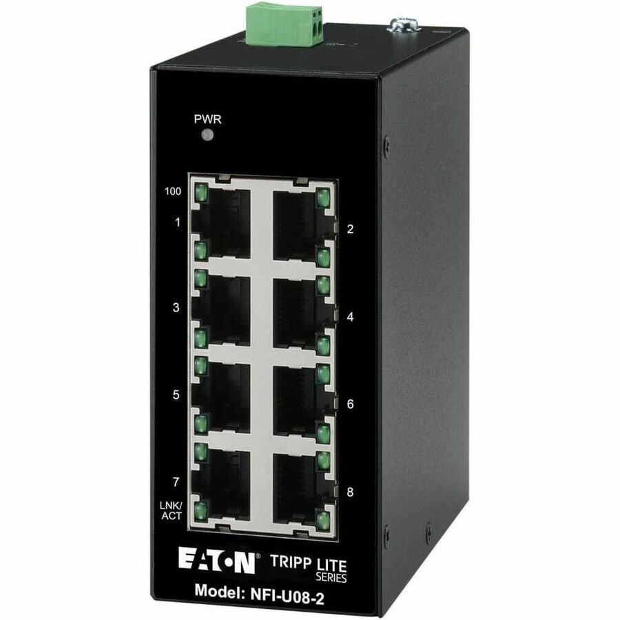 Tripp Lite Ethernet Switch Unmanaged 8Port Industrial DIN Mount 10/100 Mbps - 8 Ports - Fast Ethernet - 10/100Base-T - TAA Compliant - 2 Layer Supported - 3 W Power Consumption - Twisted Pair - DIN Ra...  - NFI-U08-2 - eCommerce Business Prime