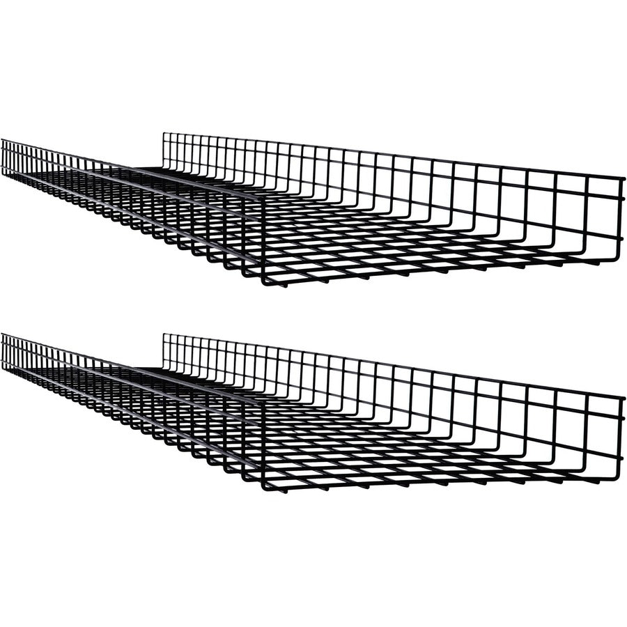 Tripp Lite Wire Mesh Cable Tray - 450 x 100 x 1500 mm (18 in. x 4 in. x 5 ft.) 2-Pack - Cable Tray - Black - 2 Pack - Steel - SRWB18410X2STR - eCommerce Business Prime