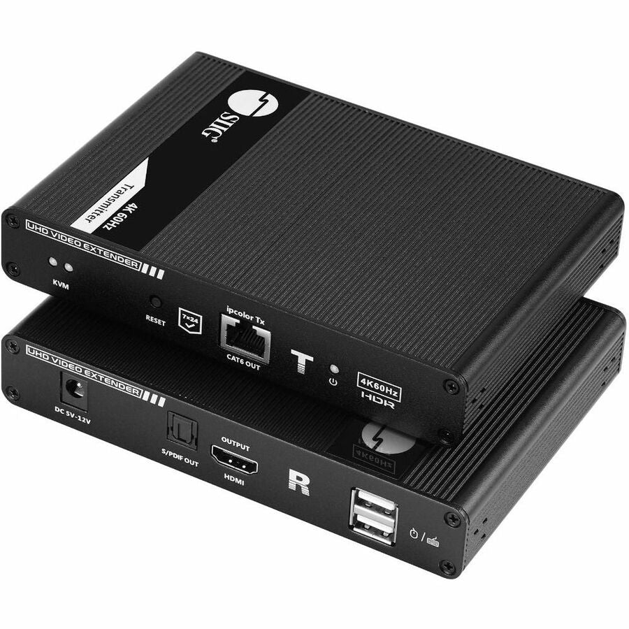SIIG HDMI 2.0 KVM Over Cat6 Extender with Loopout & S/PDIF - 1 Computer - 1 Local User - 229.66 ft Range - 4K - 2 x Network RJ-45 - 3 x USB - 3 x HDMI - 120 V AC, 240 V AC Input Voltage - CE-H26Y11-S1 - eCommerce Business Prime