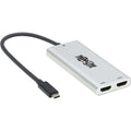 Tripp Lite Dual-Monitor Thunderbolt 3 to HDMI Adapter (M/2xF) - 4K 60 Hz, 4:4:4, Silver - 1 x Type C USB 3.1 Thunderbolt 3 Male - 2 x HDMI HDMI 2.0 Digital Audio/Video Female - 3840 x 2160 Supported -...  - MTB3-002-HD - eCommerce Business Prime