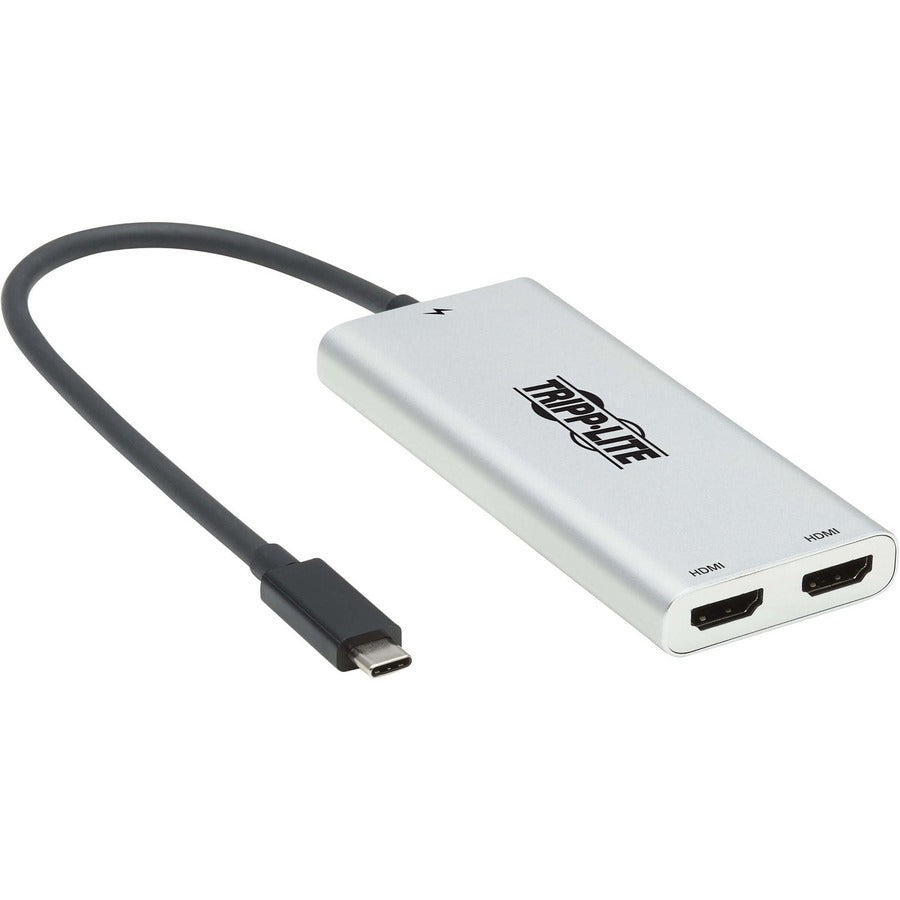 Tripp Lite Dual-Monitor Thunderbolt 3 to HDMI Adapter (M/2xF) - 4K 60 Hz, 4:4:4, Silver - 1 x Type C USB 3.1 Thunderbolt 3 Male - 2 x HDMI HDMI 2.0 Digital Audio/Video Female - 3840 x 2160 Supported -...  - MTB3-002-HD - eCommerce Business Prime