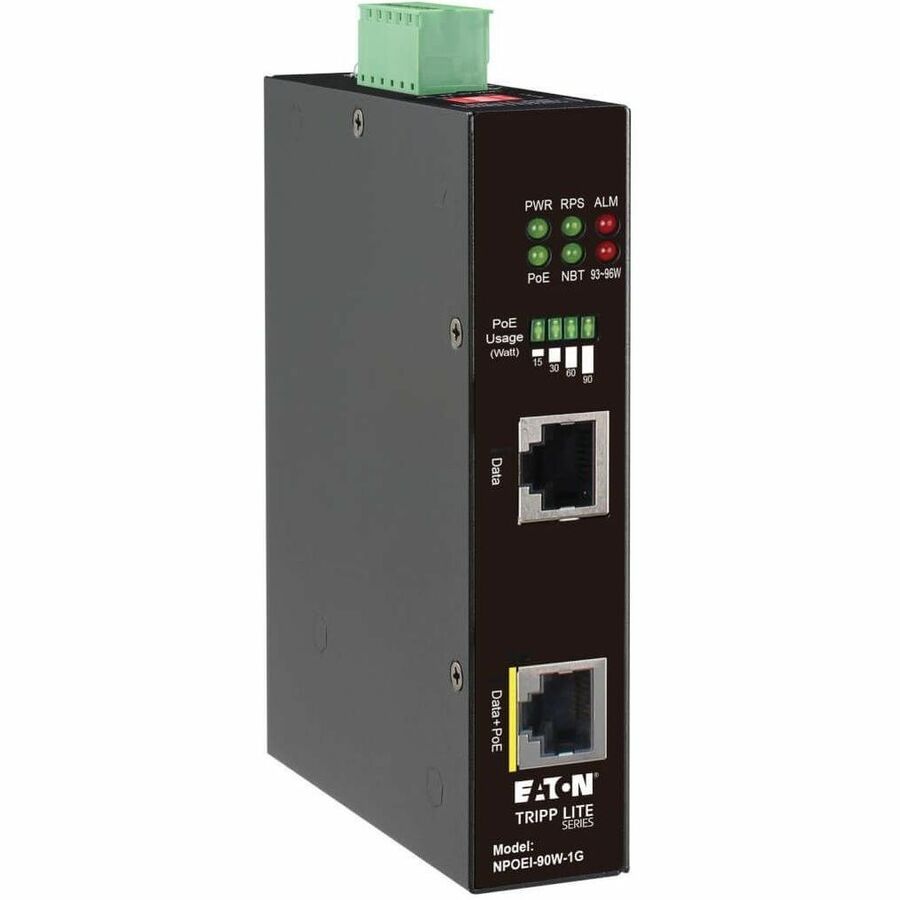 Tripp Lite Gigabit Ethernet PoE Injector Industrial 90W PoE++ IP30 1-Port - 57 V DC Input - 1 x Ethernet Input Port(s) - 1 x RJ-45 Output Port(s) - Black - NPOEI-90W-1G - eCommerce Business Prime
