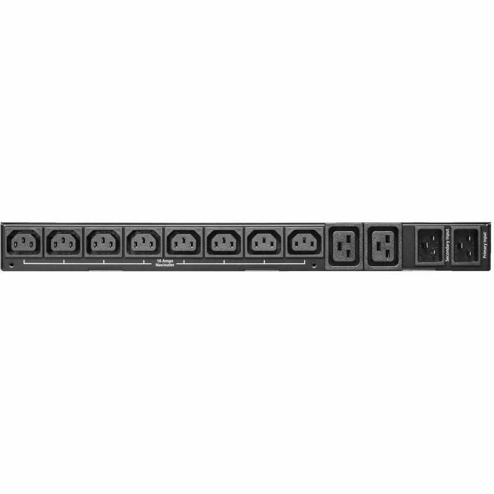 Tripp Lite PDU ATS/Metered 200-240V 8 C13 2 C19 Dual C20 12ft Cords 1URM - Metered Auto Transfer Switch - IEC 60320 C20 - 8 x IEC 60320 C13, 2 x IEC 60320 C19 - 230 V AC - 1U - Horizontal - Rack-mount...  - PDUMH20HVATS - eCommerce Business Prime