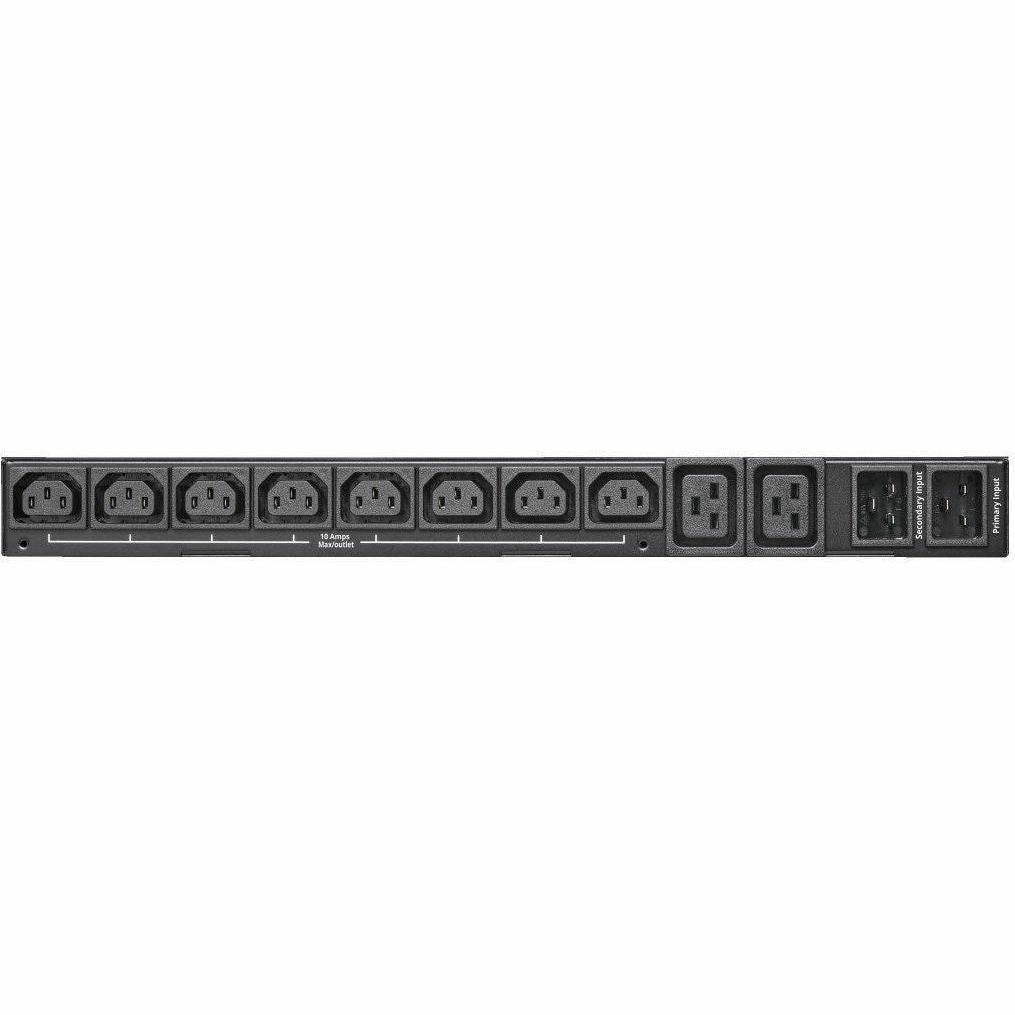 Tripp Lite PDU ATS/Metered 200-240V 8 C13 2 C19 Dual C20 Network Card 1URM - Auto Transfer Switch - IEC 60320 C20 - 8 x IEC 60320 C13, 2 x IEC 60320 C19 - 230 V AC - 1U - Horizontal - Rack-mountable -...  - PDUMNH20HVAT1 - eCommerce Business Prime