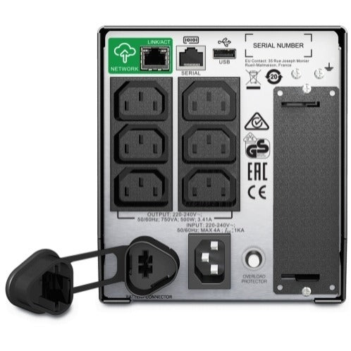 APC by Schneider Electric Smart-UPS 750VA LCD 230V with SmartConnect - Tower - 3 Hour Recharge - 230 V AC Output - 6 x IEC 60320 C13, 2 x IEC Jumper - SMT750IC - eCommerce Business Prime
