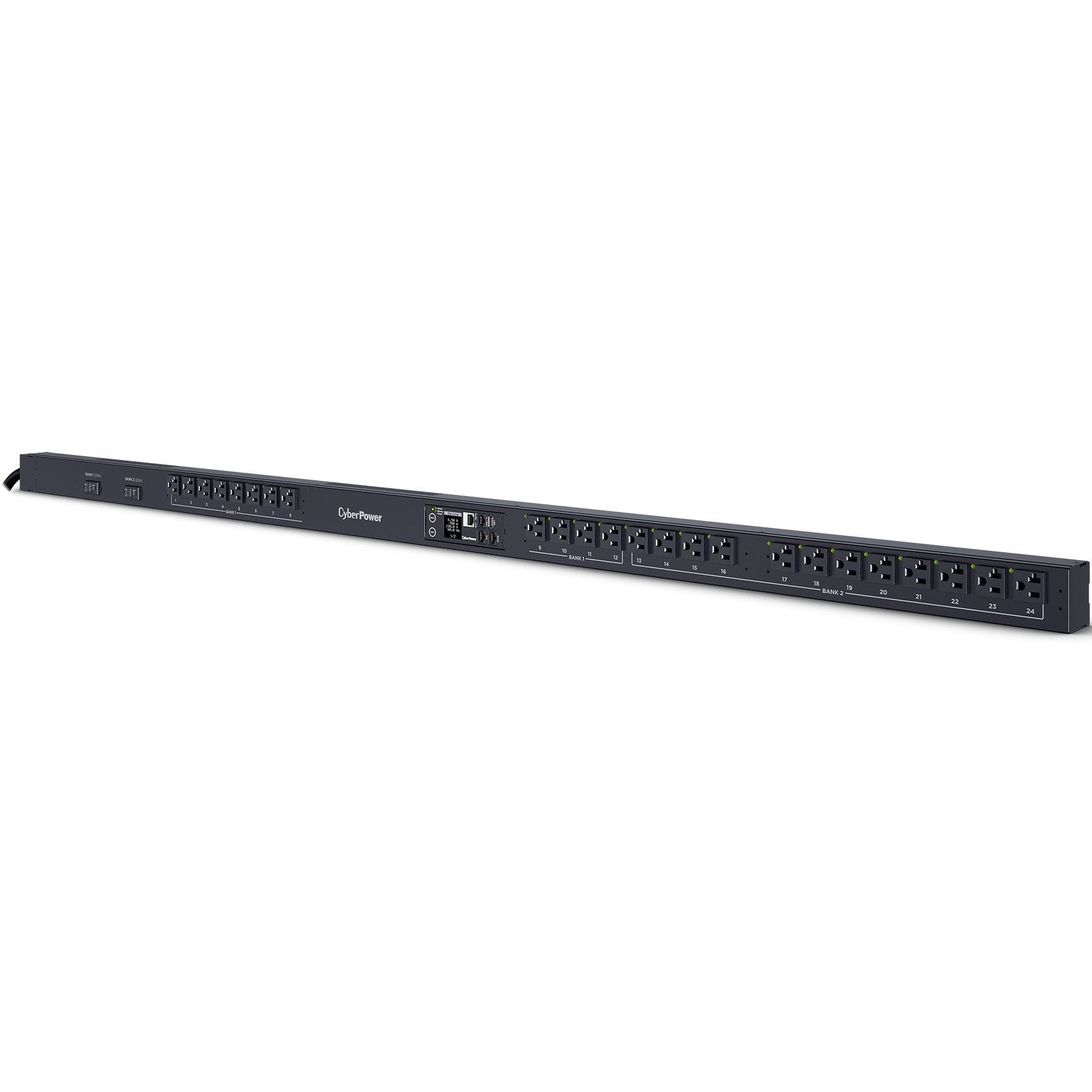 CyberPower 24-Outlets PDU - Switched - NEMA L5-30P - 24 x NEMA 5-20R - Network (RJ-45) - 0U - Vertical - Rack-mountable - PDU41102 - eCommerce Business Prime