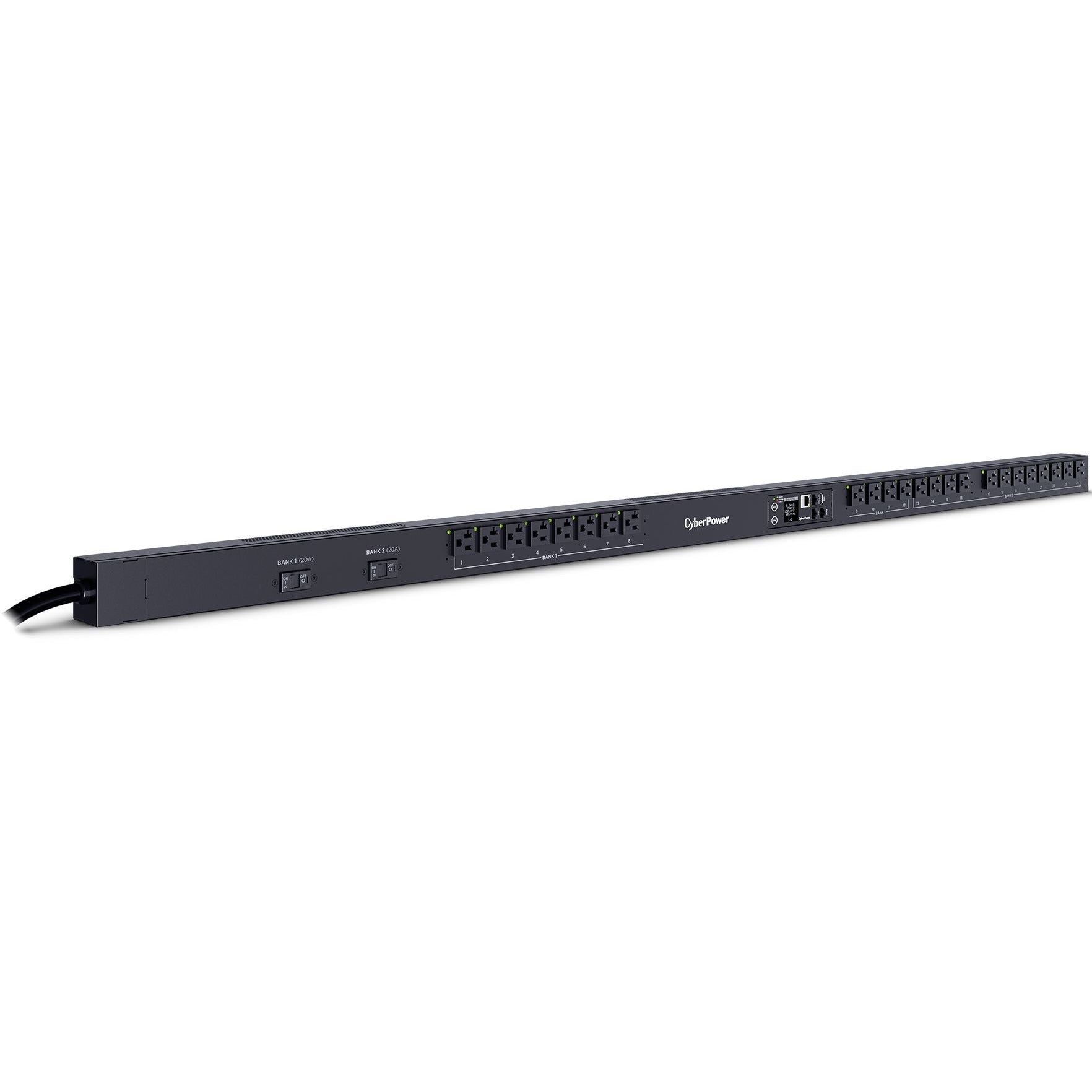 CyberPower 24-Outlets PDU - Switched - NEMA L5-30P - 24 x NEMA 5-20R - Network (RJ-45) - 0U - Vertical - Rack-mountable - PDU41102 - eCommerce Business Prime