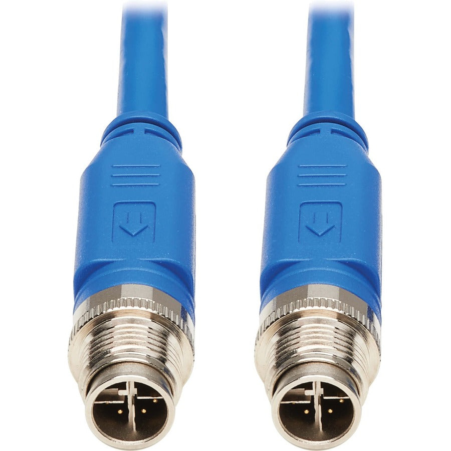 Tripp Lite M12 X-Code Cat6 1G UTP CMR-LP Ethernet Cable (M/M), IP68, PoE, Blue, 1 m (3.3 ft.) - 3.28 ft Category 6 Network Cable for Network Device, VoIP Device, Access Control Device, Controller, Swi...  - NM12-601-01M-BL - eCommerce Business Prime