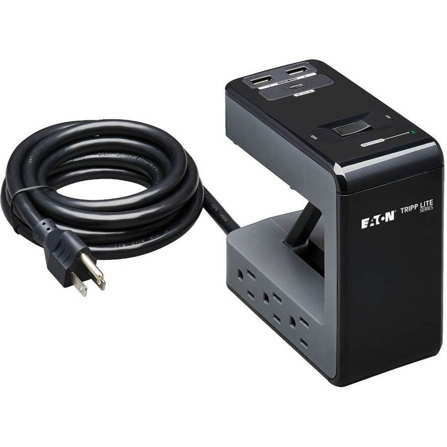 Tripp Lite Safe-IT Clamp Surge Protector 6Outlet 5-15R 3 USB Ports 8ft Cord - 6 x NEMA 5-15R, 3 x USB - 1800 VA - 1080 J - 120 V AC Input - TLP648UCBAM - eCommerce Business Prime