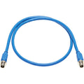 Tripp Lite M12 X-Code Cat6a 10G F/UTP CMR-LP Shielded Ethernet Cable (M/M), IP68, PoE, Blue, 1 m (3.3 ft.) - 3.28 ft Category 6a Network Cable for Network Device, Controller, Switch, Security Device, ...  - NM12-6A1-01M-BL - eCommerce Business Prime