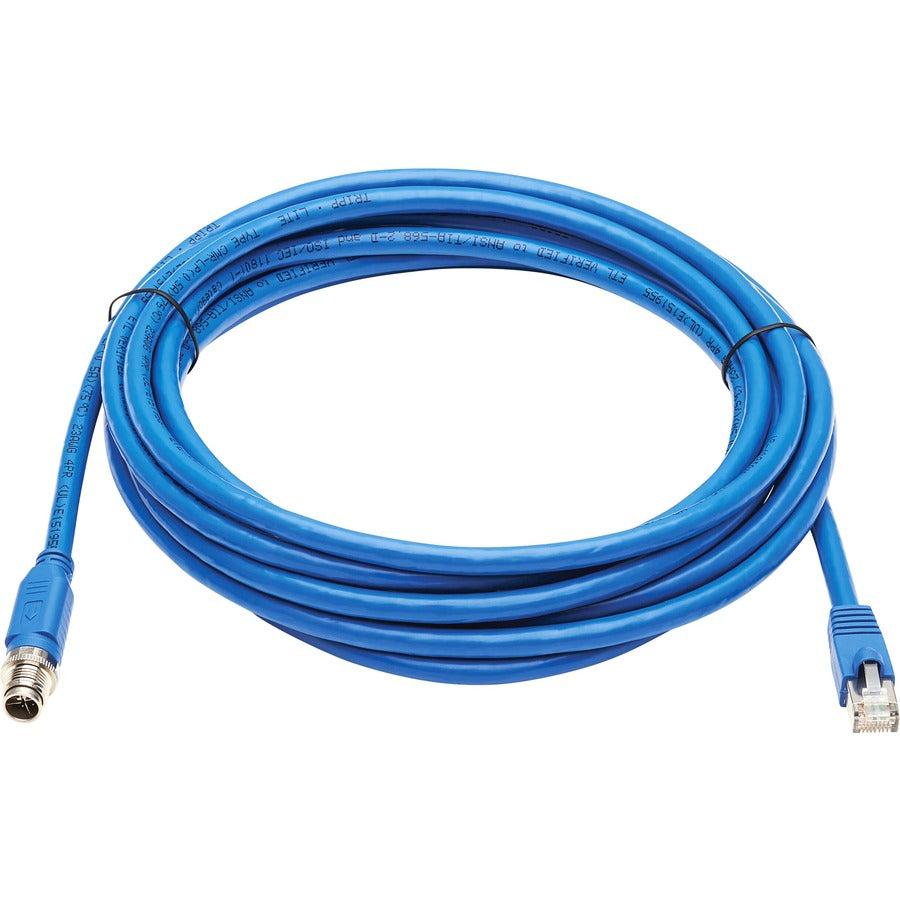 Tripp Lite Ethernet Cable Shielded M12 X-Code Cat6a M12 RJ45 M/M Blue 10M - 32.81 ft Category 6a Network Cable for Network Device, Controller, Switch, Security Device, Surveillance Camera, VoIP Device...  - NM12-6A2-10M-BL - eCommerce Business Prime