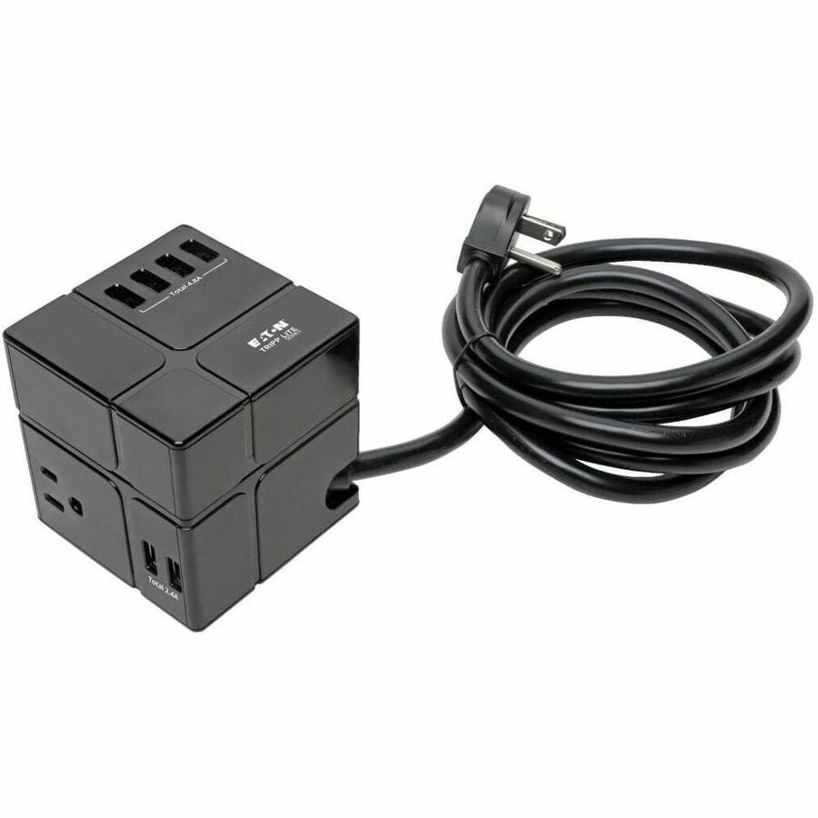 Tripp Lite Safe-IT Cube Surge Protector 3-Outlet 5-15R 6 USB Charging Ports - 6 x USB, 3 x NEMA 5-15R - 1800 VA - 540 J - 120 V AC Input - TLP368CUBEUAM - eCommerce Business Prime