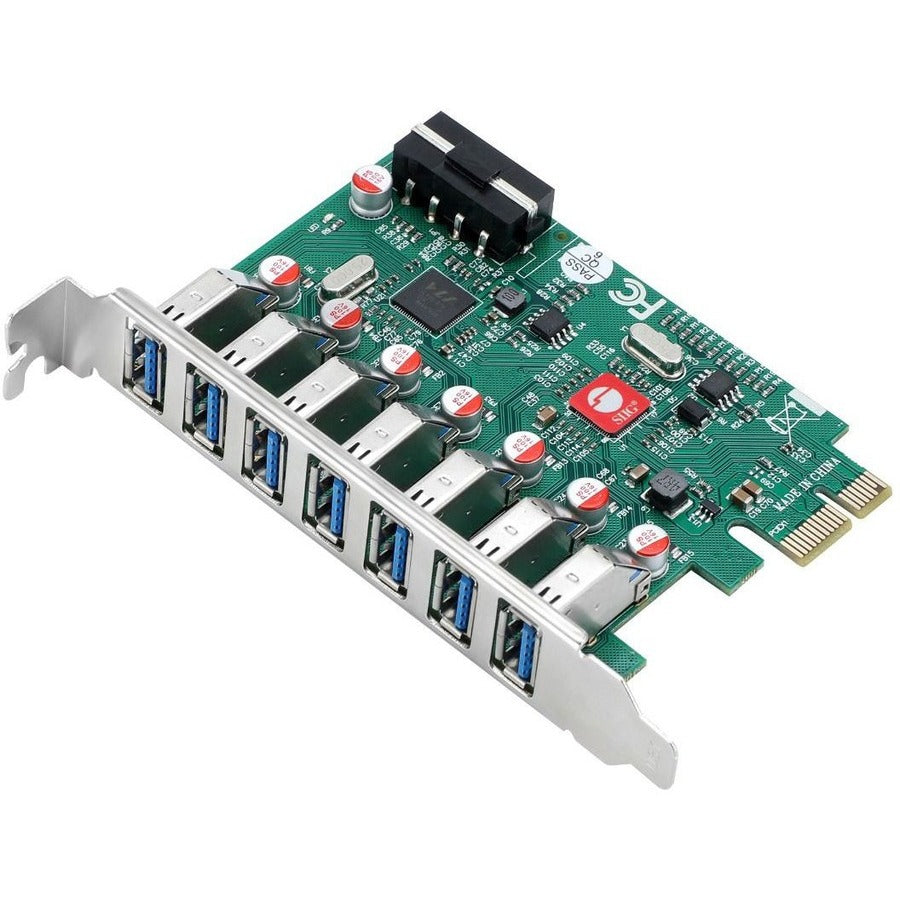 SIIG USB 3.0 7 Port PCIe Host Card - UASP Mode - 5Gbps Transfer Rate PCI Express 2.0 Card - Compliant with Intel xHCI - JU-P70211-S1 - eCommerce Business Prime