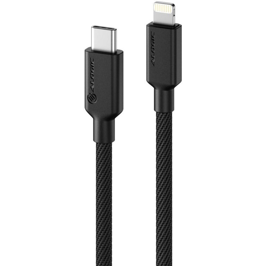 ALOGIC Elements PRO USB-C to Lightning 1m Cable - Black - 3.28 ft Lightning/USB-C Data Transfer Cable for iPhone, iPad, iPod - First End: 1 x USB Type C - Male - Second End: 1 x Lightning - Male - 480 Mbit/s - MFI - Black - 1 - eCommerce Business Prime