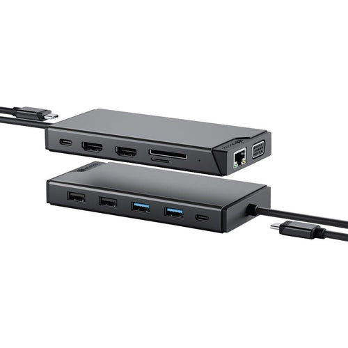 Alogic USB-C 12-in-1 Dual Display Mini Dock - MV2 - for Notebook - SD, microSD - 100 W - USB Type A, USB Type C - 3 Displays Supported - 1920 x 1080 - 3 x USB Type-A Ports - USB Type-A - USB Type-C -  - DUCDMV2 - eCommerce Business Prime